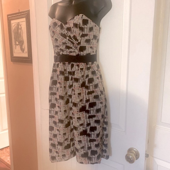 “BURLAPP” ANTHROPOLOGIE Silk Strapless Dress - Picture 8 of 15